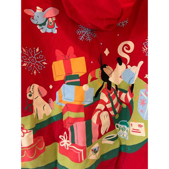 Disney Parks 2024 Mickey Mouse and Friends Christmas hoodie size M red - Picture 6 of 10